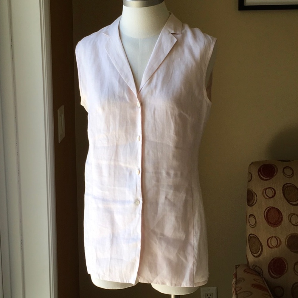 Linen sleeveless long Top